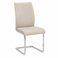 Sedia in metallo e ecopelle beige