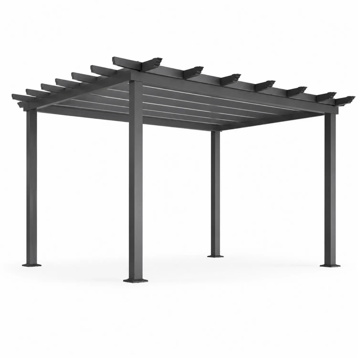 Pergola quadrata in metallo grigio 300x300 cm