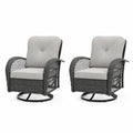 Set di 2 sedie da esterno in rattan con cuscini in poliestere