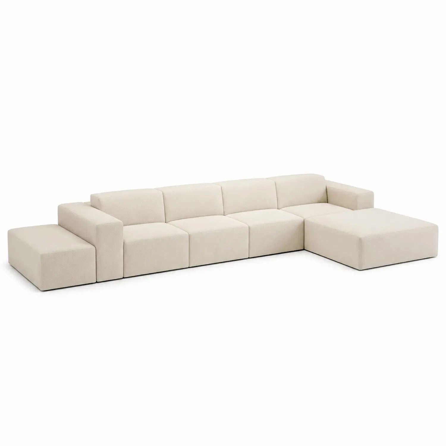 Divano modulare in tessuto beige