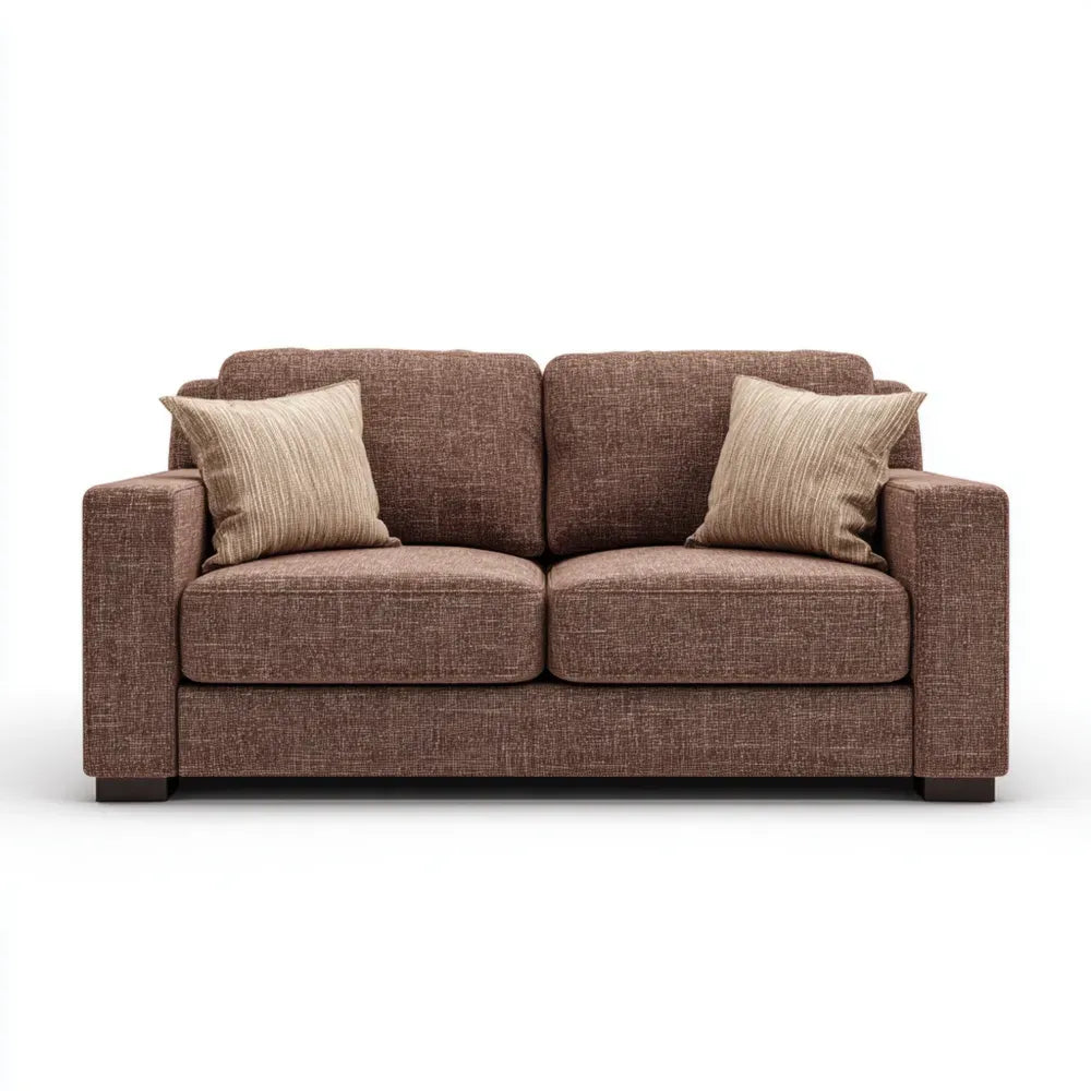 Loveseat Sofa Fabric Upholstered 150x85x90 cm – Brown – Contemporary Style