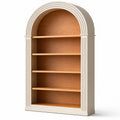 Libreria ad arco in legno e MDF crema 200x100x35 cm