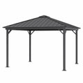 Gazebo da Giardino in Metallo Grigio