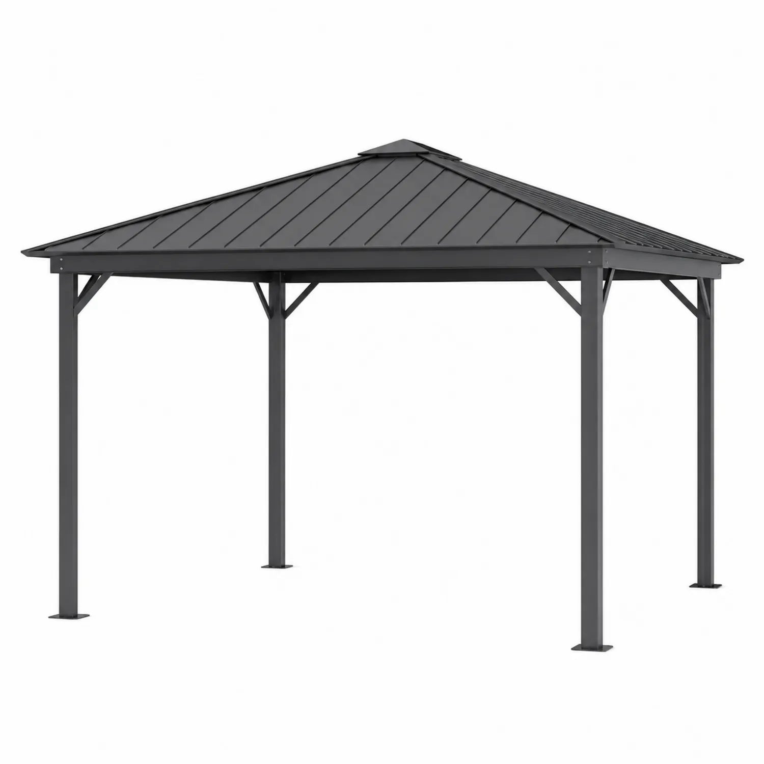 Gazebo da Giardino in Metallo Grigio