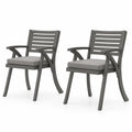 Set di 2 Sedie in Alluminio con Cuscini Grigi