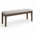 Panca in legno e tessuto grigio
