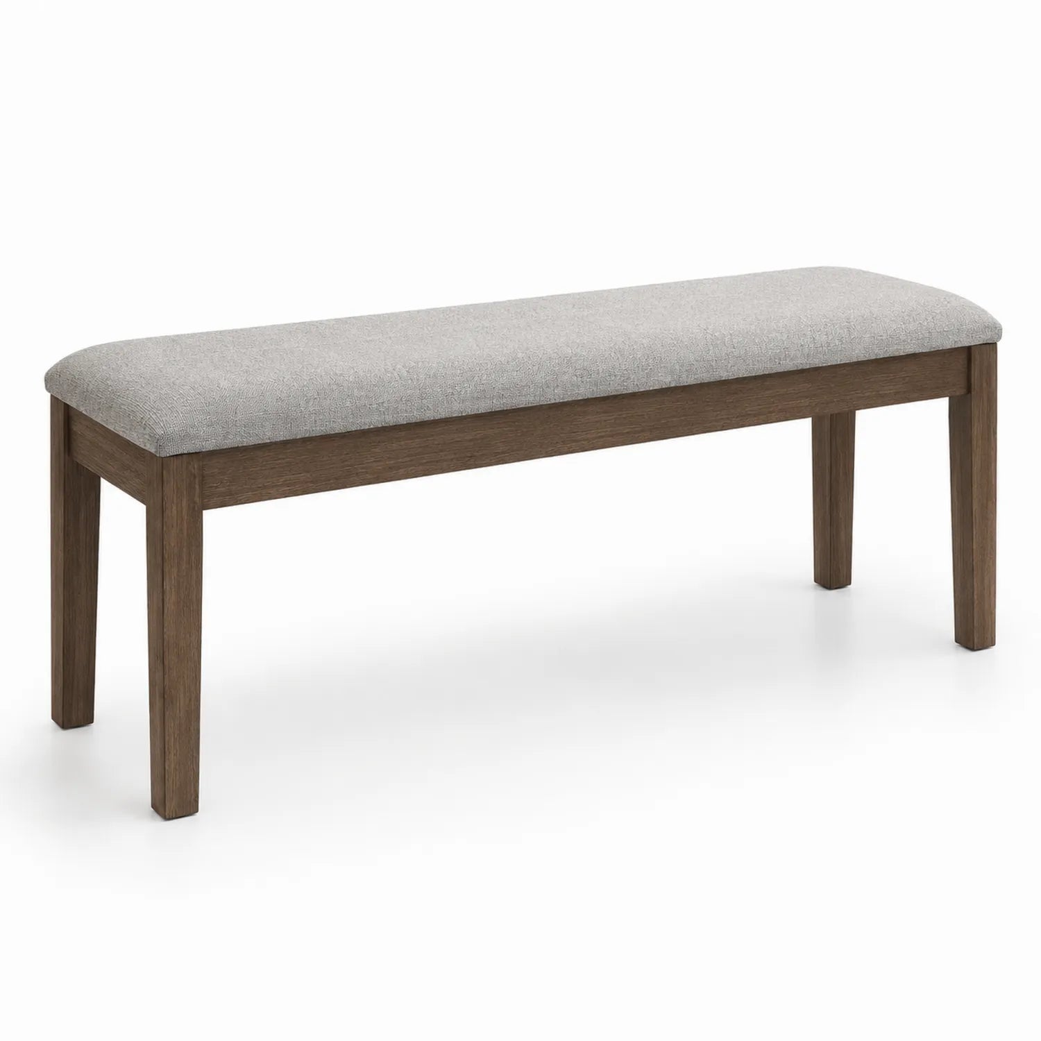Panca in legno e tessuto grigio