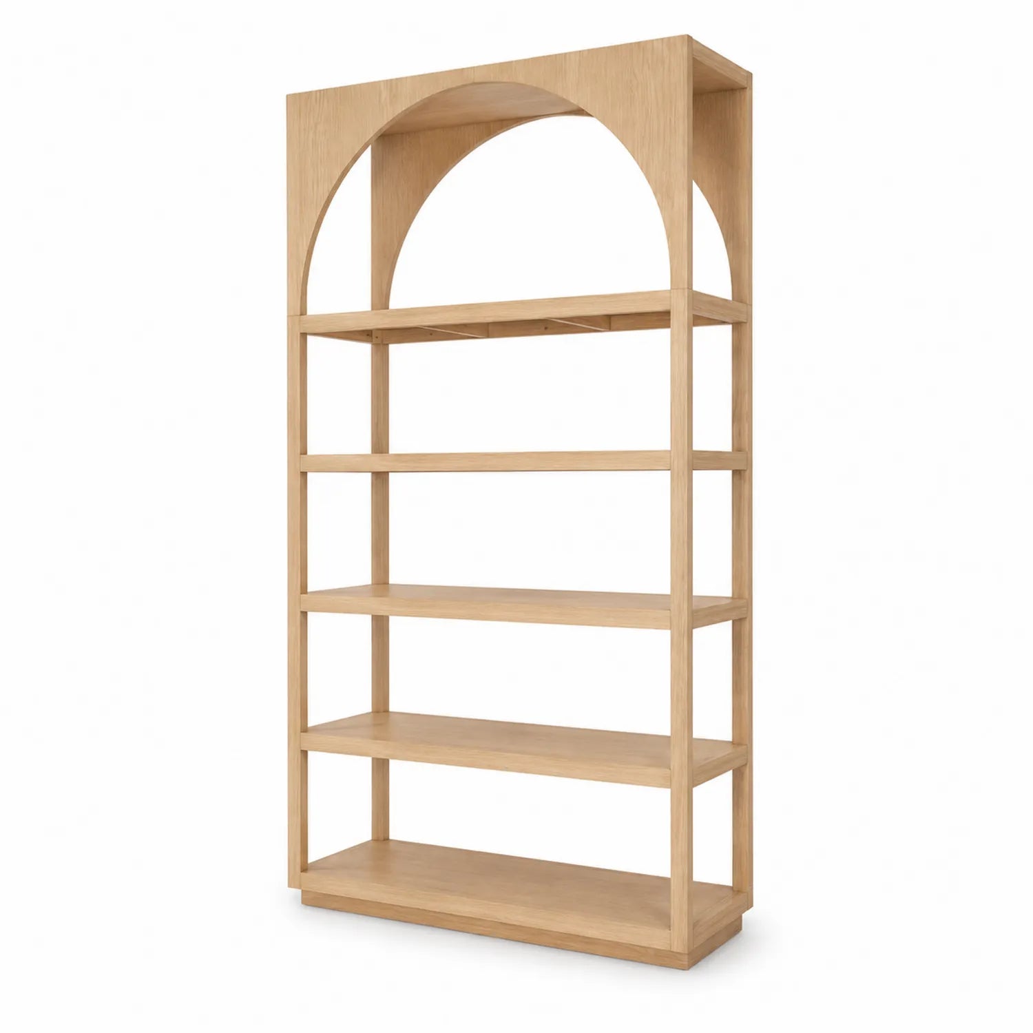 Libreria in Legno di Rovere con Forme ad Arco 180x80x30 cm
