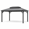 Gazebo da Giardino in Alluminio Grigio 4x3m