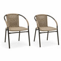 Set di 2 sedie da giardino in rattan e acciaio