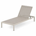 Lettino da esterno in metallo e tessuto colore Beige