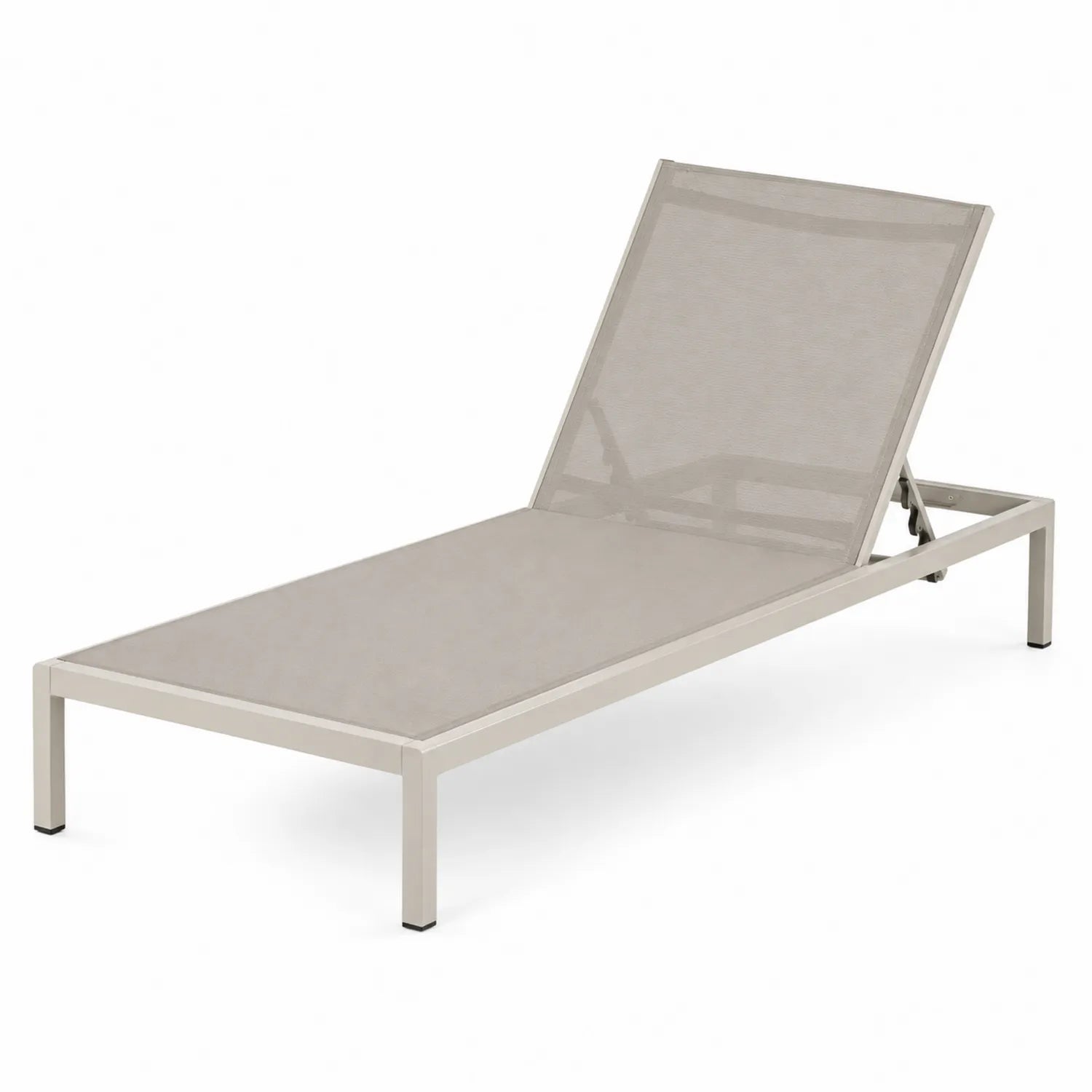 Lettino da esterno in metallo e tessuto colore Beige