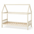 Letto per Bambini in Legno Bianco con Struttura a Casetta 200x90 cm