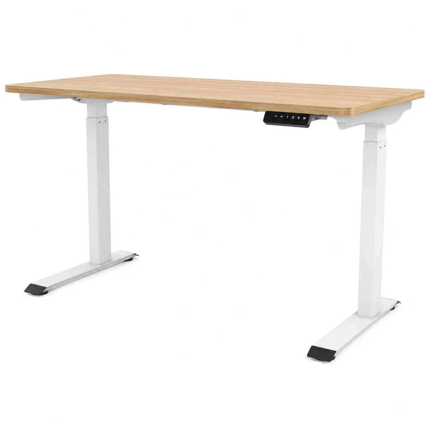 Scrivania regolabile in altezza legno e metallo bianco 120x60 cm