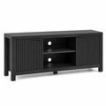 Mobile TV in Legno Nero con Ante Scorrevoli 120x40x50 cm
