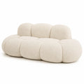 Divano in tessuto Bouclé Crema 220 cm