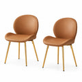 Set di 2 sedie in pelle sintetica con gambe in metallo