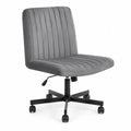 Sedia da ufficio in velluto grigio con base in metallo