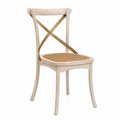 Sedia da pranzo in legno con seduta in rattan colore Avorio