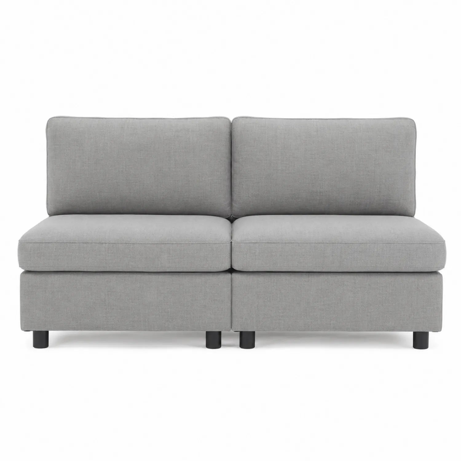 Divano Modulabile 2 Posti in Tessuto Grigio
