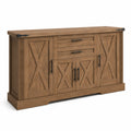 Credenza in Legno Massello con 2 Cassetti e 4 Ante