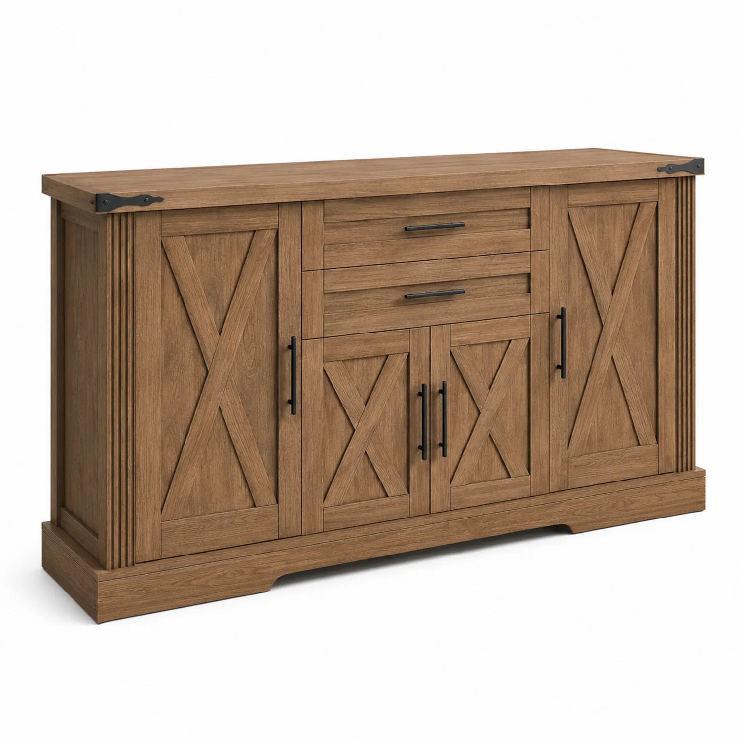 Credenza in Legno Massello con 2 Cassetti e 4 Ante