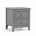 Comodino a 2 cassetti in legno Grigio