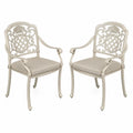 Set di 2 sedie da esterno in alluminio con cuscino Beige