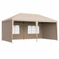 Gazebo Rettangolare in Poliestere Beige 300x600 cm