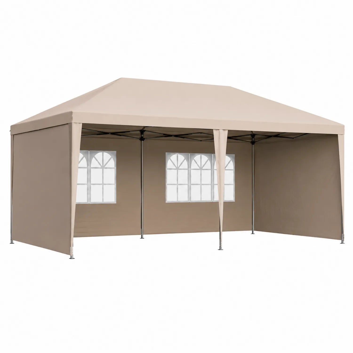 Gazebo Rettangolare in Poliestere Beige 300x600 cm