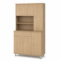 Credenza da Cucina in Legno MDF con Ripiani e Ante