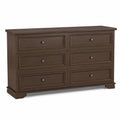 Cassettiera in Legno con Sei Cassetti Marrone 150x45x85 cm