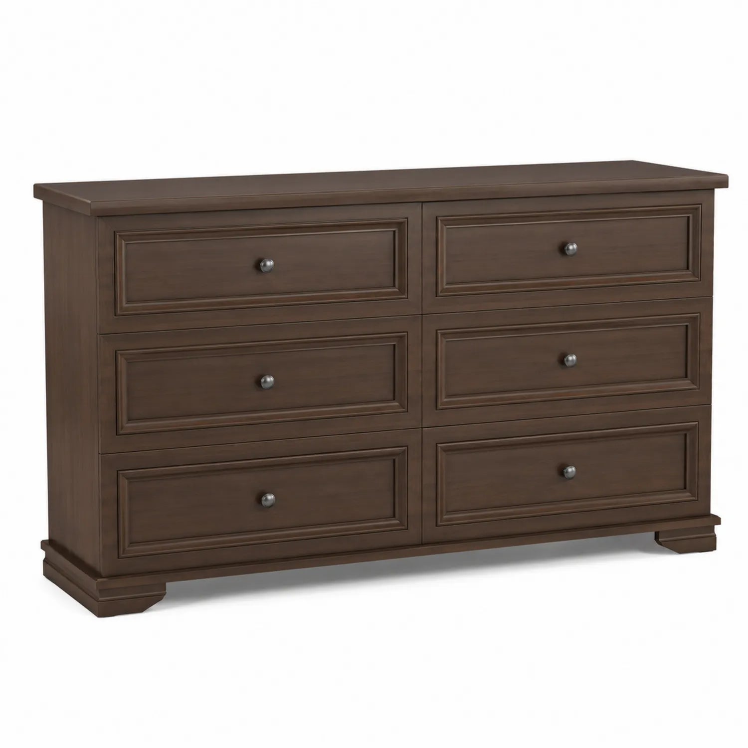 Cassettiera in Legno con Sei Cassetti Marrone 150x45x85 cm