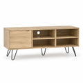Mobile TV in legno con ripiani e sportello 120x40x50 cm