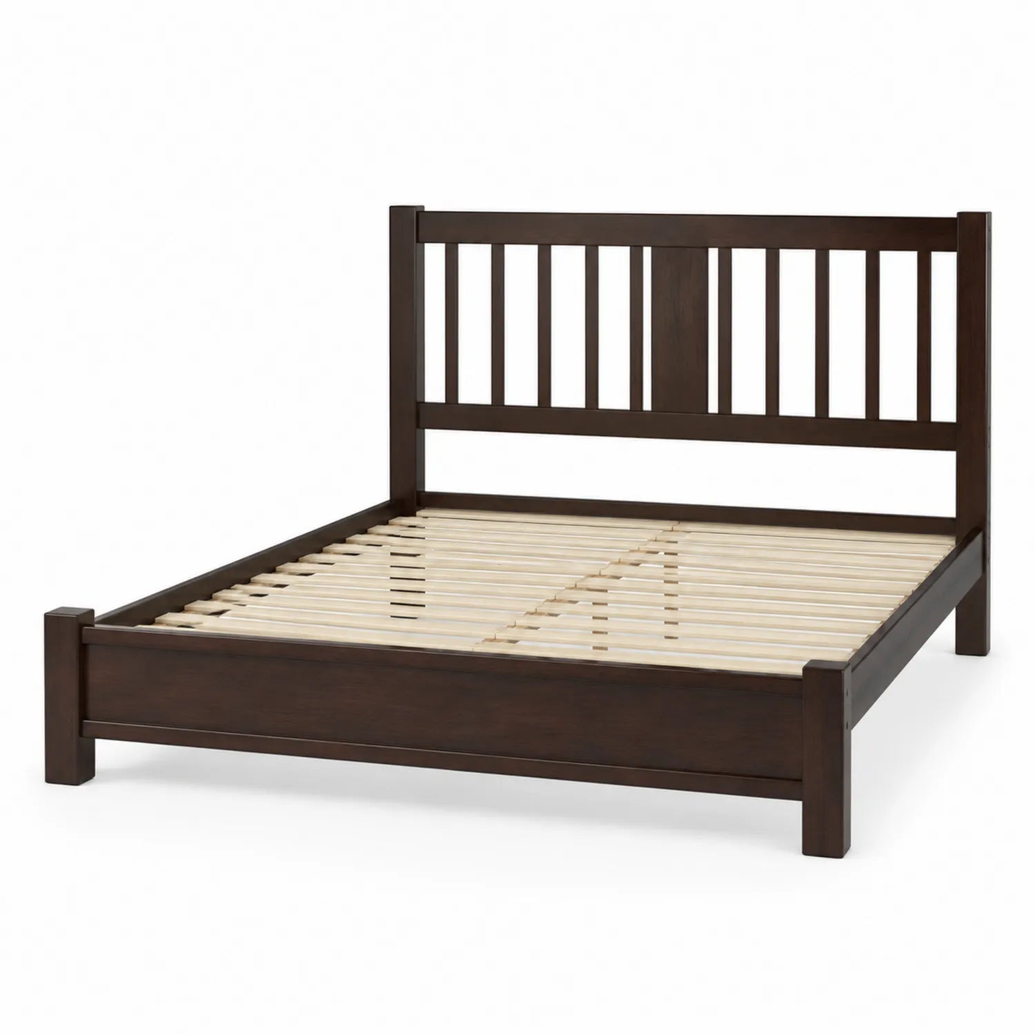 Letto Matrimoniale in Legno Massello Marrone Scuro 200x160cm