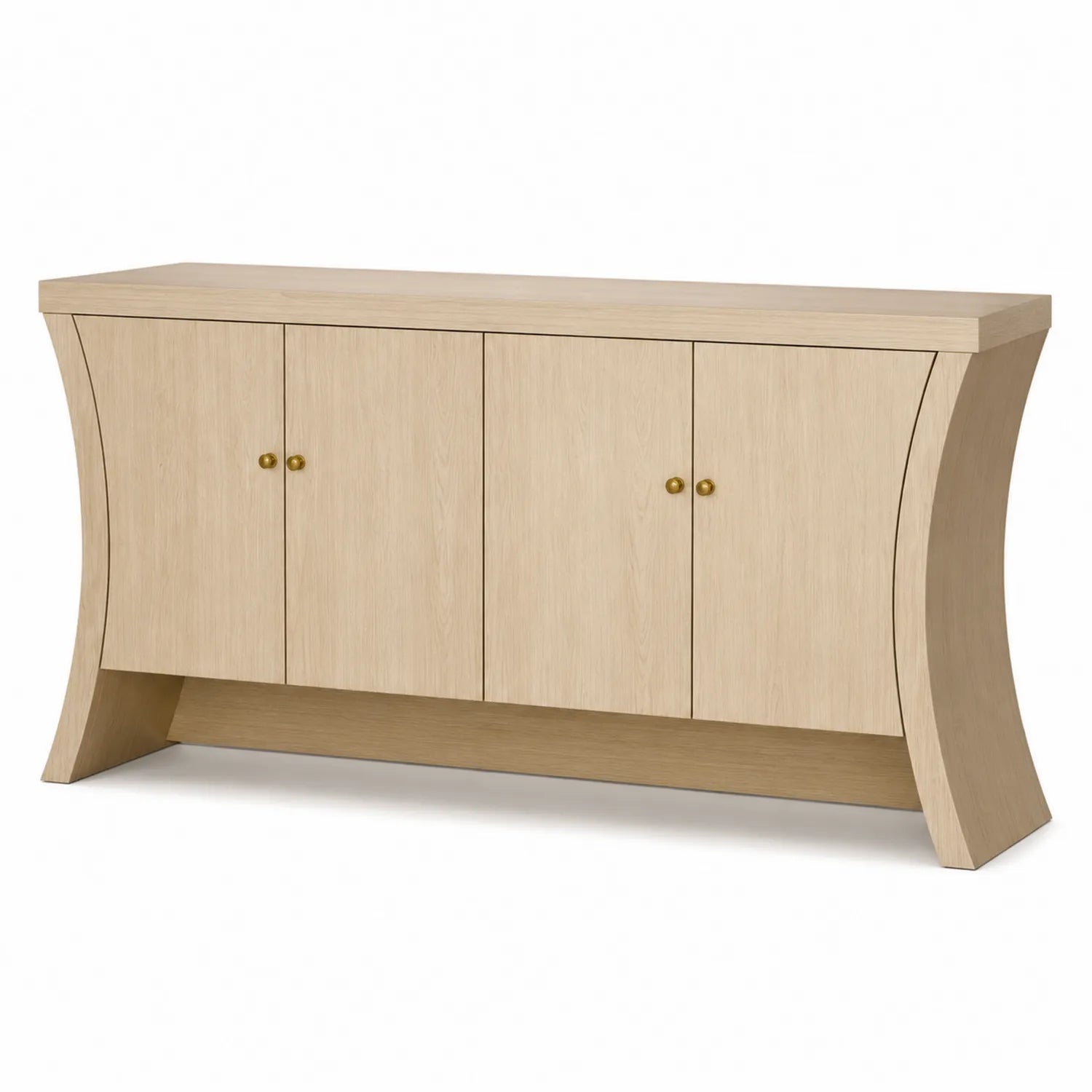 Credenza in Legno con 4 Ante Dimensioni 160x85x40 cm Rovere