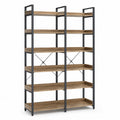 Scaffale doppio metallo e legno con 10 ripiani 180x150x35 cm Nero/Marrone