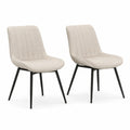 Coppia di sedie in metallo con seduta in tessuto beige
