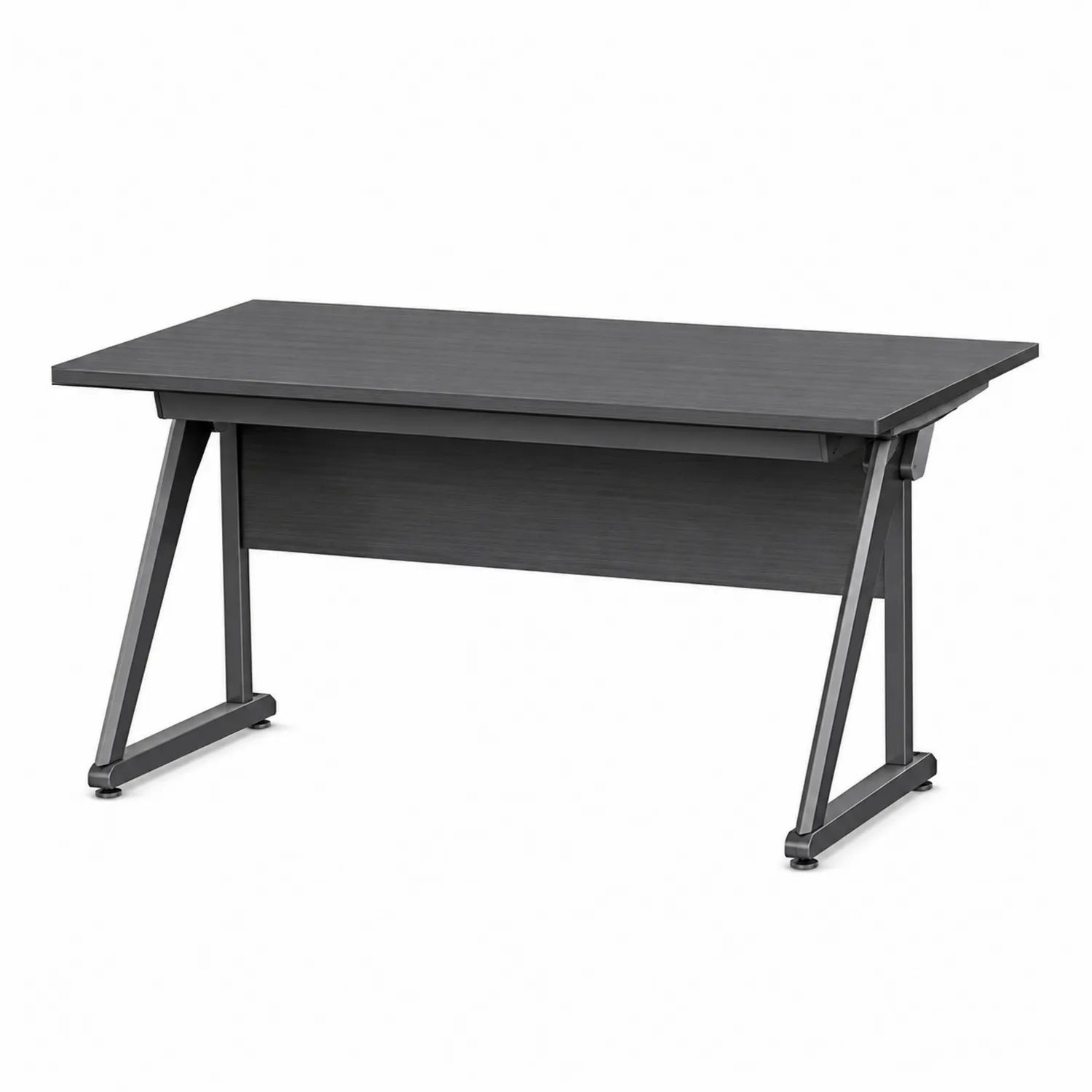 Scrivania rettangolare in legno composito e metallo Nero 120x60x75 cm
