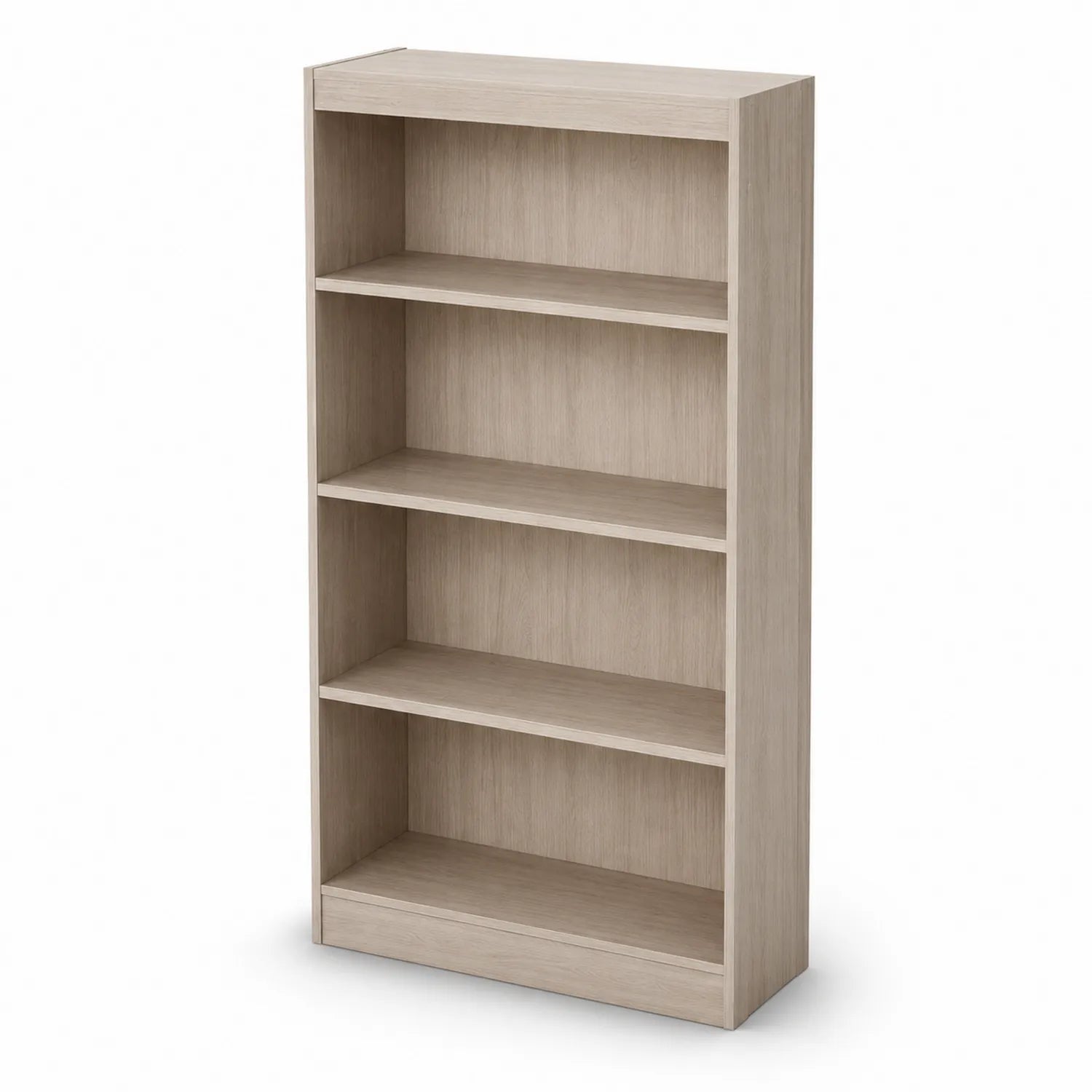 Libreria a 4 Ripiani in Legno MDF Effetto Rovere Chiaro
