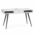 Scrivania in Truciolato e Metallo con Cassetto Bianco e Nero 120x60x75 cm