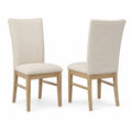 Set di 2 Sedie in Tessuto con Struttura in Rovere Beige