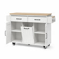Carrello da Cucina in Legno con Ante e Cassetti
