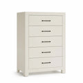 Cassettiera con 5 cassetti in legno bianco 80x45x120 cm