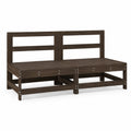 Set 2 Divani Modulari da Esterno in Legno Marrone