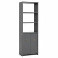 Libreria con Scaffali in Legno Grigio 180x60x30 cm