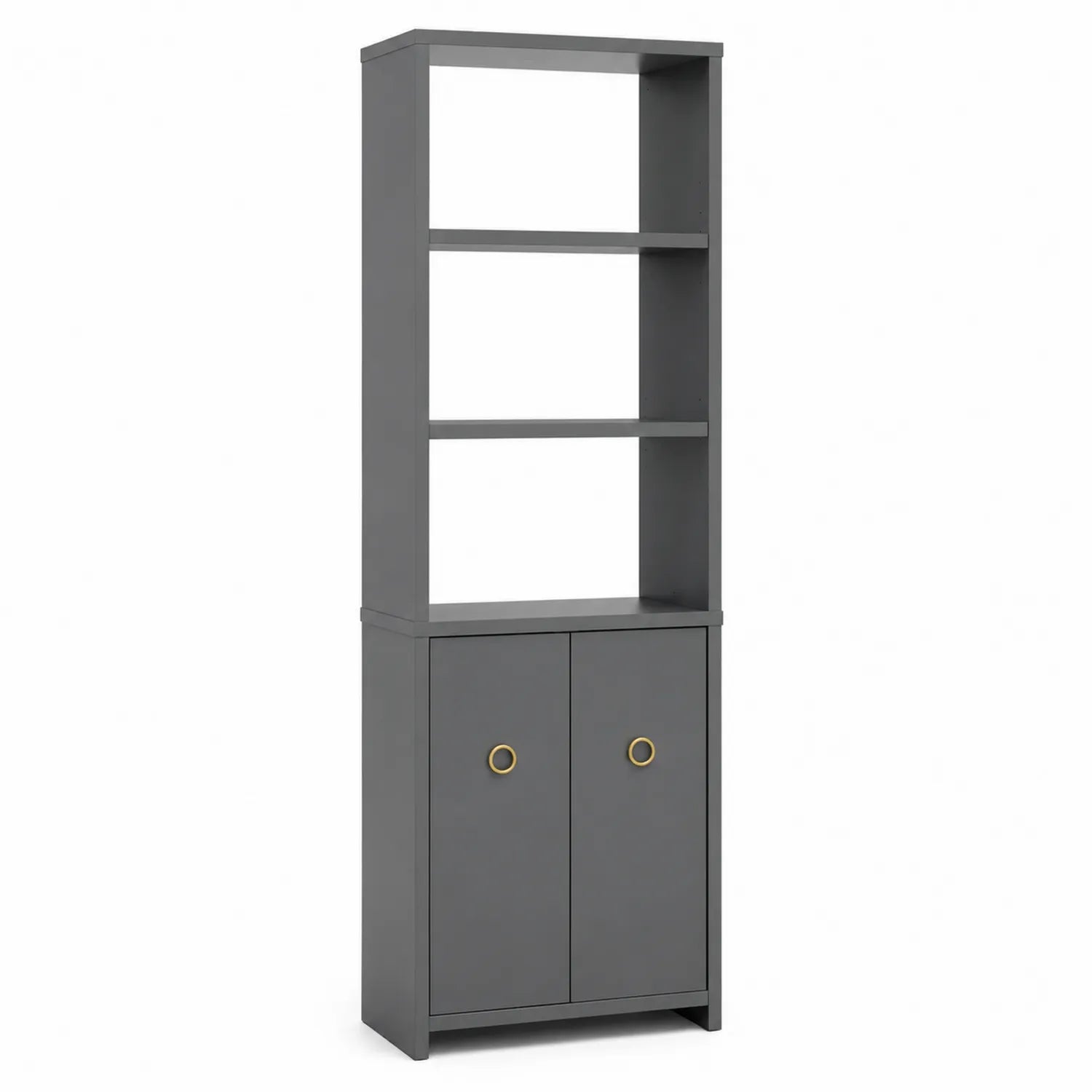 Libreria con Scaffali in Legno Grigio 180x60x30 cm