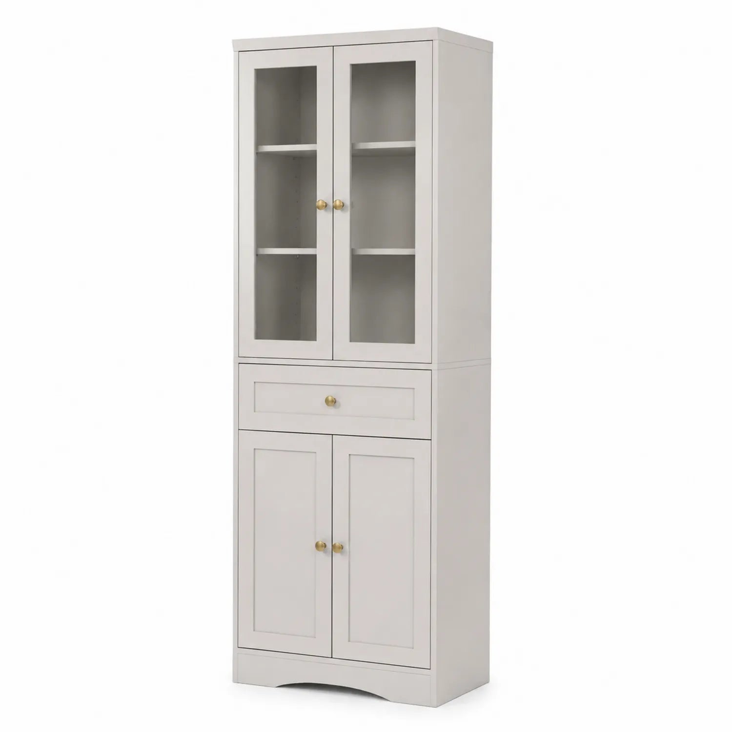 Armadio alto legno e vetro temperato bianco 180x60x30 cm