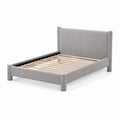 Letto in legno e tessuto poliestere grigio 200x160 cm