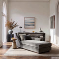 Chaise Lounge Velvet Upholstery 180x80x40 cm - Grey - Modern Design